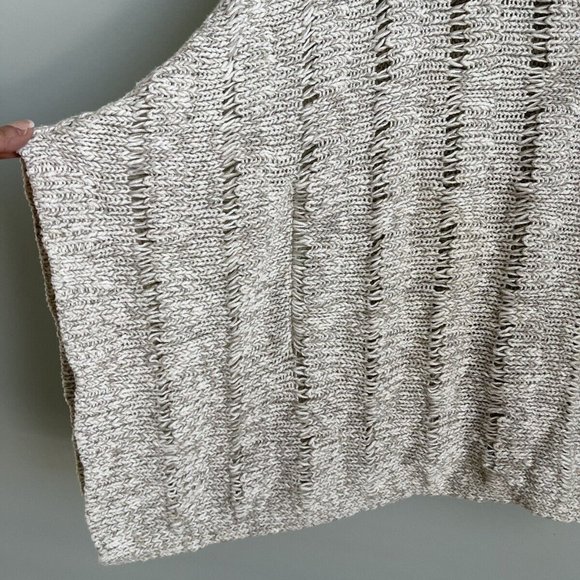 Left on Houston Ivory Beige Sweater Poncho - Picture 4 of 5